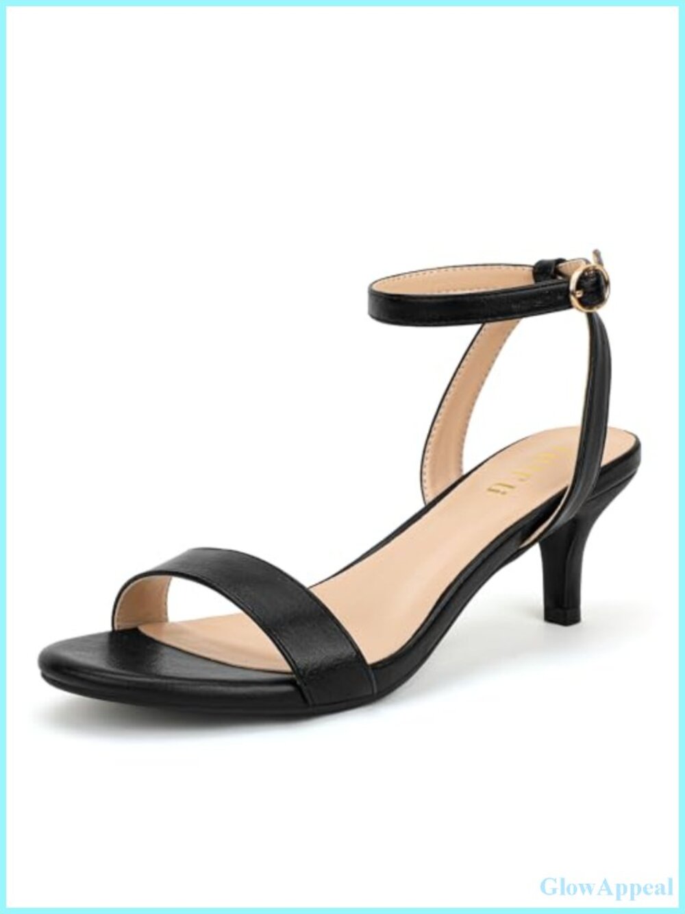 Women's Kitten Heel Open Toe Ankle Strap Sandals